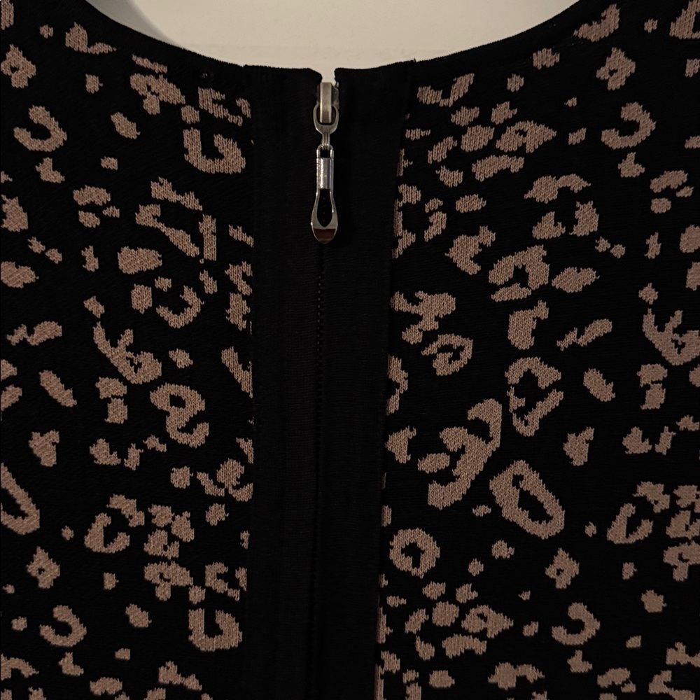 Belle Badgley Mischka Leopard Print Sweater Dress - Picture 4 of 8
